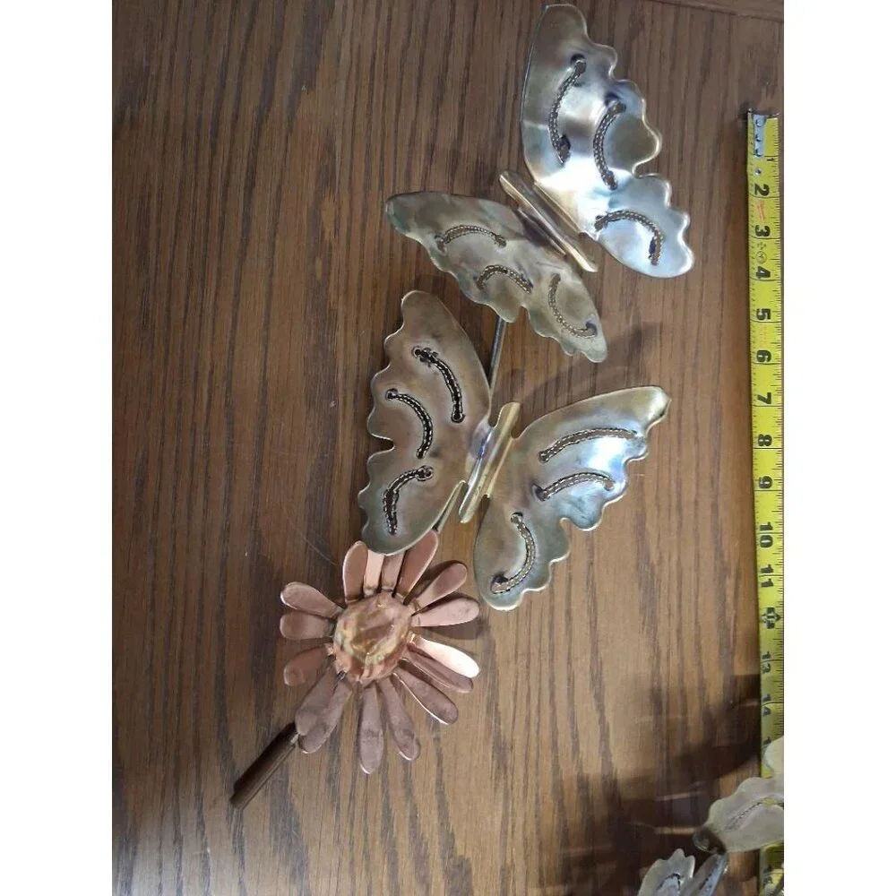 Metal Butterfly & Flower Wall Art Sculpture 30